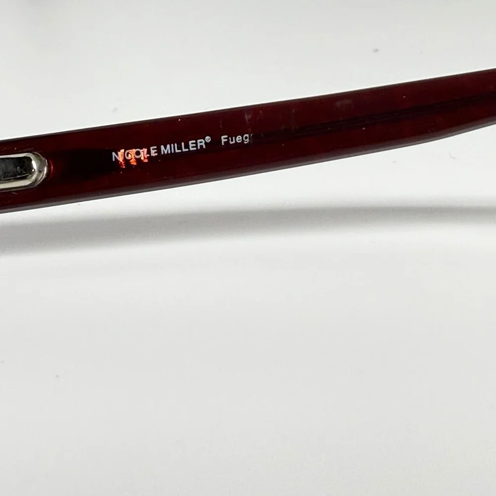 Nicole Miller Fuego Chili Red Rectangular Eyeglass Frames 50-15-137 Scroll